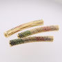 Multi-color Diamond Zircon Bend DIY Jewelry Micro-set Necklace Bracelet Connector Micro Pave Long Tube Charms Pendants or Charms