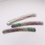 Multi-color Diamond Zircon Bend DIY Jewelry Micro-set Necklace Bracelet Connector Micro Pave Long Tube Charms Pendants or Charms