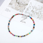Wholesale Women Fashion Accessories Korean Jewelry Colorful Seed Beads Adjustable Necklace Bohemian Handmade Seed Beads Necklace