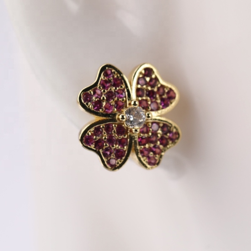 Merry Christmas Symbol Gift Unique Chunky White Gold Hoop Flower Earrings for Women Gift Jewellery