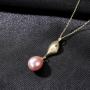 Wholesale Women Fashion Accessories 925 Sterling Silver Long Chain Charm Graceful Freshwater Pearl Pendant Jewellery Necklace
