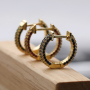 New 2021 Trendy Micro Insert Zirconia Gold Brass Design Charm Jewelry Hoop Circle earrings for Women and Girl