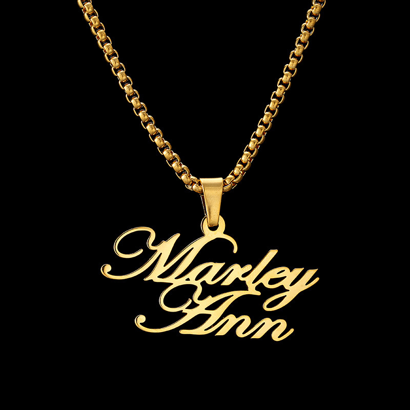 Fashion DIY Jewelry Custom Charm Jewelry Initial Letter Necklace Personalized Double Plated Name Chain Necklace Factory