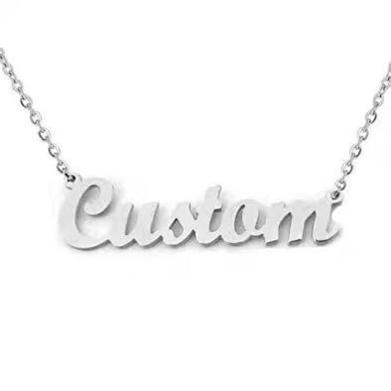 Fashion DIY Jewelry Custom Charm Jewelry Initial Letter Necklace Personalized Double Plated Name Chain Necklace Factory