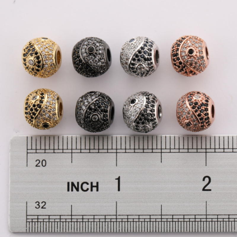 Popular DIY Jewelry Making Micro Pave Gold Silver Large Hole Beads Charm 2021
