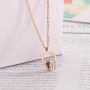 New Women's Roman Numerals Engraved Titanium Steel Necklace Personality Rose Gold Micro Insert Clay Zircon Necklace