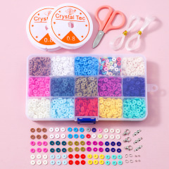 3450PCS Round Flat Handmade Jewelry Polymer Clay Beads Kit Set for Jewelry DIY Making Bracelets Necklace Earrings