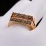 Plating Double Row Adjustable Ring Gold Fashion Zircon Brass Pave Setting CLASSIC Micro Insert Multi CZ Micro Pave CZRG0198DYKC