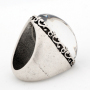 Big Womens Antique Silver Plated Engraved Mood 18*25 Oval Stone Ring Size 7 8 9