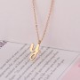 2021 Wholesale Drop Shipping Rose Gold Plated Vivid Letter Y Pendant Necklace Stainless Steel Chain Necklace