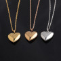 Heart Shaped Photo Locket Pendant Necklace for Gift Shinny Stainless Steel Charm Necklaces Link Chain 1 Pcs/bag MJ-032223 CN;ZHE