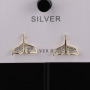 Micro Insert Fish Earring 18K Gold Plated Real 925 Sterling Silver Womens Tassel Earrings Stainless Steel Zircon