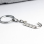 New Trendy Handmade Silver Plated 3A Rhinestone 26 English Letter Initial Key Chain Keychain