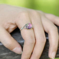 Wholesale Exquisite Retro Lady Adjustable Size Superior Quality Antique 925 Sterling Silver Mood Ring