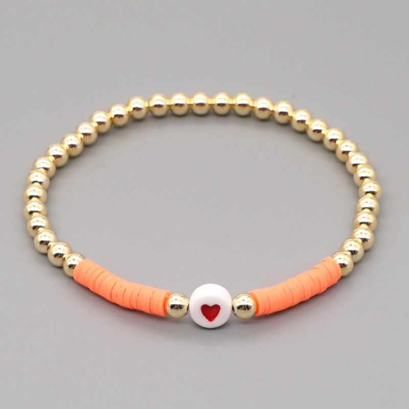 Popular Heart Beads Bracelet Small Gold Metal Beads Bracelet