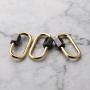 Minimalist Gold Plated Pave Oval Clasp Carabiner Oval Pendant Clasp for Necklace Jewelry Findings 24*12MM