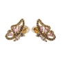 Beautiful  Gold and Silver Plated Jewelry High Quality Pink/Crystal Zircon Half Butterfly Stud Earrings
