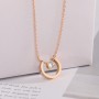 2021 Wholesale Japan Fashion Half Circle Diamond Necklace Rose Gold Pendant Necklace