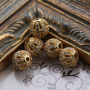 18K Gold Jewelry Zirconia Beads Hollowed Diamond Inlay Ball Hole Bead for DIY Jewelry