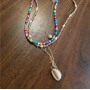 Bohemian Colorful  Seed Beads necklace shell jewelry  for Women Fashion  Summer Shell Pendant Necklace