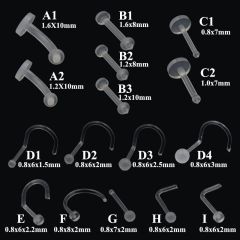 Wholesale Face Piercing Jewelry Metal Free Non-allergic Clear Nose Ring Retainer L Shape Acrylic Nose Rings Studs For Women Man