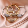 Hot Selling Clear CZ Micro Pave Geometrical Shaped Clasp Carabiner Pendant For Necklace Jewelry Findings