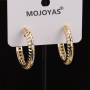 Wholesale Womens Brass Jewelry Hollow Out 27*4MM C Shape Hoop Earring
