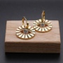 Creative Round Disk KC Gold Plated Zircon Huggie Earrings CZ Jewelry Hoop Earrings Women Joyas Accessories for Woman 2021