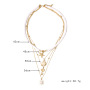 18k gold plated  retro necklace fashion sun starfish shell pendant  layered choker jewelry for women