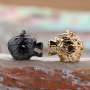 Cool Mens 18K Gold Jewelry Making Charms Zircon Eye Wolf Head Charms Fuchsia Pendants or Charms CROWN Micro Insert Skull Gift