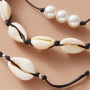 baroque  natural freshwater  pearl chain sea shell necklace  jewelry for women layered custom beads cross necklace pendant set