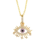 MOJO New Fashion Hot Selling Gold Brass Chains Evils Eye Pendant Necklace For Women