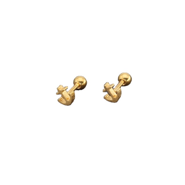 Minimalist Popular Gold Earrings Stainless Steel Anchor Ball Screw Designs Earring For Girls