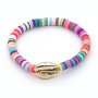 2021 Alloy Shell Jewelry Summer Beach Heishi Stretch Polymer Clay Disc Bead Bracelets