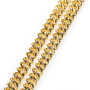 18K Gold Men Jewelry 3A Zircon Micro Insert Chunky Miami Cuban Link Chain Necklace
