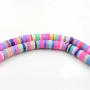 6mm Handmade Vinyl Rainbow Flat Round Heishi Disc Spacer Polymer Clay Beads for Jewelry Making