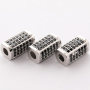 7*14MM Gun Metal Plated Jet Zircon Micro Pave Charm Big Hole Beads for Jewelry Making