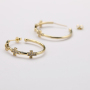 New 2021 Trendy Micro Insert Zirconia Gold Brass Design Charm Jewelry Circle Cross Hoop Earrings for Women and Girl