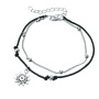 Beach Jewelry Fashion Alloy Cotton Handmade Foot Double Layer Sunflower Pendant Anklet For women