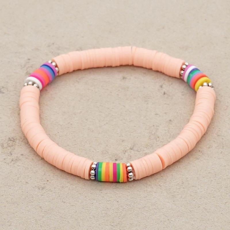 Popular  Women 2021 Fashion Jewelry Polymer Clay Bracelet Disc Beads Bracelets Summer Beach Bracelet