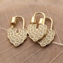 Clear CZ Micro Pave Leaf Lock Screw Clasp Carabiner Gold Plated Leaf Pendant for Necklace Jewelry Making
