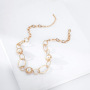 New Arrival Gold Plated Single Layered Round Spliced Pearl Pendant Fashion Link Chain Necklace