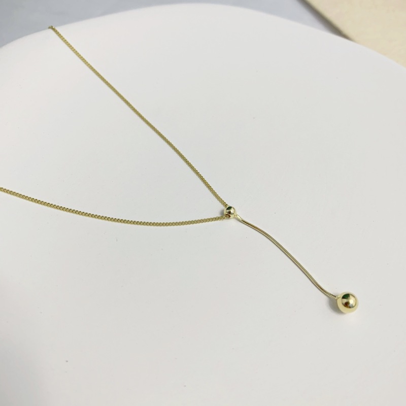 New Product Gold Silver Plated Simple Women's 925 Sterling Silver Jewelry Girls Chain Necklace