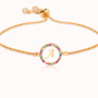 Colorful Rainbow Zircon 26 Letter Bracelet for Women adjustable initial Bracelet Femme Snake Chain Jewelry Christmas gifts