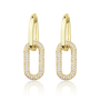 Fashion 18K Gold Copper Earring Zircon Micro Pave Drop Stud Earrings for Women