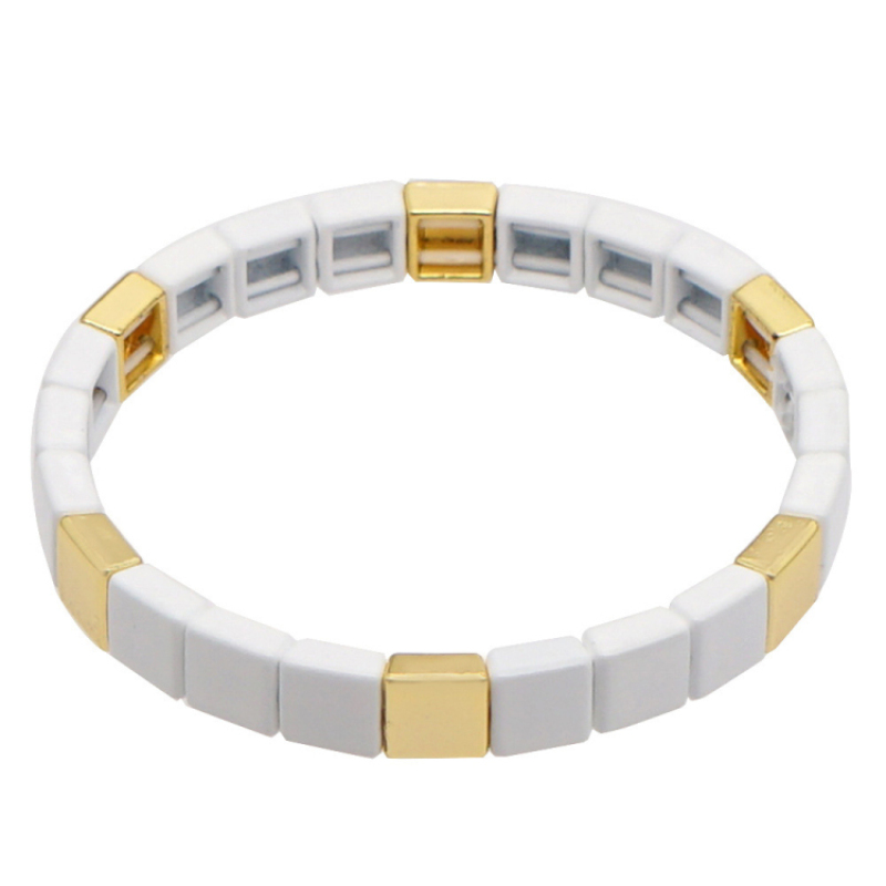 Bohemian Style Multi Colors Square Alloy Beads Bracelet Anniversary Gift Bracelet 2021