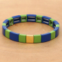 Bohemian Style Multi Colors Square Alloy Beads Bracelet Anniversary Gift Bracelet 2021