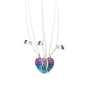 3Pcs/Set Best Friends Children Gift Jewelry Enamel Broken Heart Necklaces Set Chain Necklace