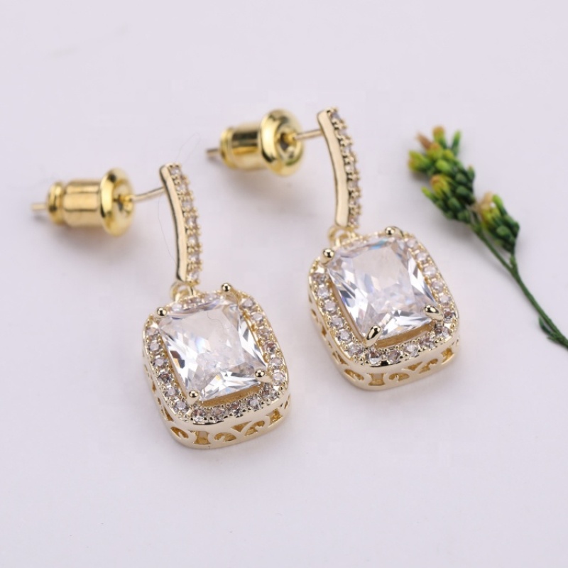 New Hot Selling 2021 Diamond Statement Earrings with 925 Sterling Silver Earring Post for Young Ladies Girls Women