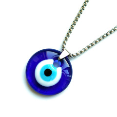 Turkish blue evil eyes jewelry stainless steel chain necklace minimalist style devil's eye pendant